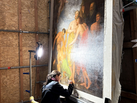 Restaurateur aan het werk Restaurateur aan het werk